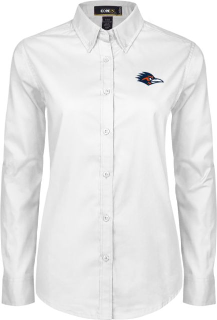 UTSA Ladies Twill Button Down Long Sleeve UTSA Roadrunner Head EMB - ONLINE ONLY