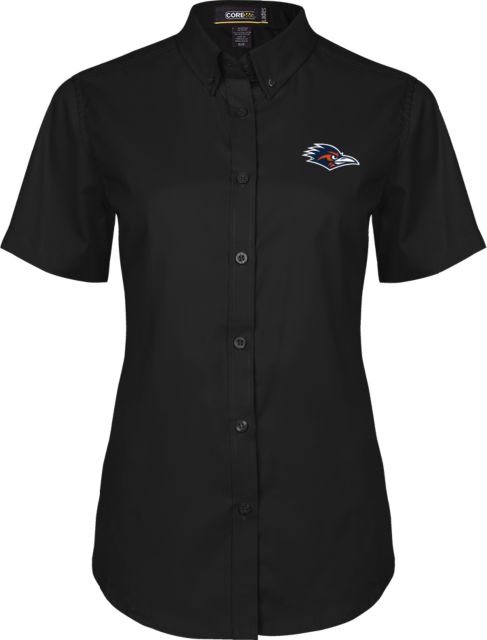 UTSA Ladies Twill Button Up Short Sleeve UTSA Roadrunner Head EMB - ONLINE ONLY