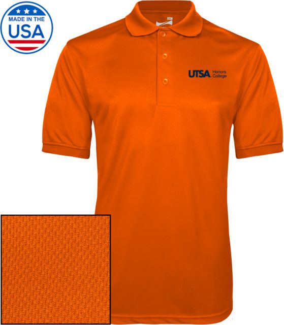 UTSA Orange Dry Mesh Polo UTSA Honors College - ONLINE ONLY