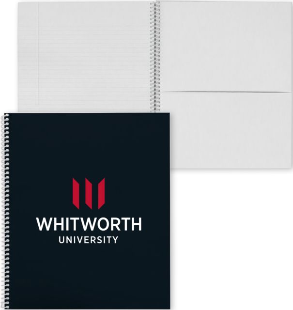 Whitworth College Spiral Notebook w/Clear Coil Whitworth University Primark Mark Stacked - ONLINE ONLY
