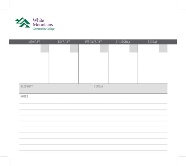 White Mountains Mousepad/Week At A Glance Note Pad Mountains Community College Automotive Technology - ONLINE ONLY