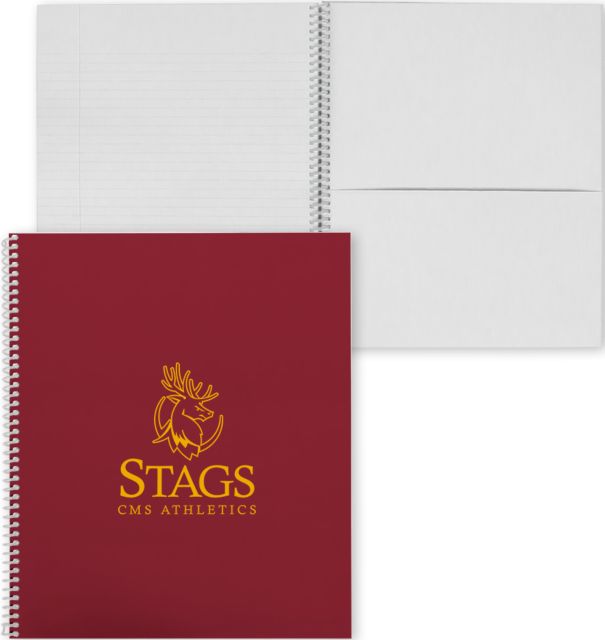 Claremont-Mudd-Scripps Stags CMS Athletics College Spiral Notebook with Clear Coil - ONLINE ONLY