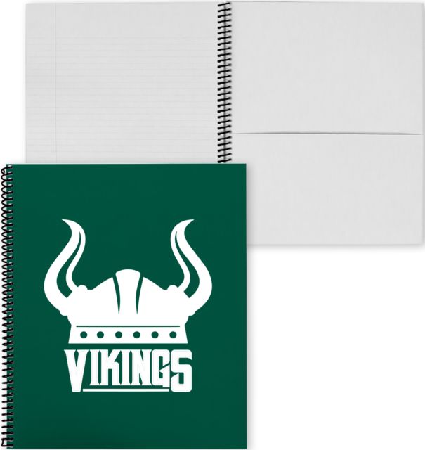 Glen Oaks CC College Spiral Notebook w/Black Coil Glen Oaks Viking Helm - ONLINE ONLY