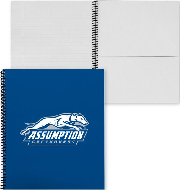Assumption College Spiral Notebook w/Black Coil Assumption University Greyhound Logo - ONLINE ONLY