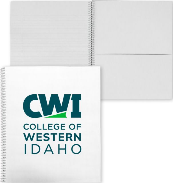 Western Idaho College Spiral Notebook w/Clear Coil CWI College of Western Idaho Primary Mark - ONLINE ONLY