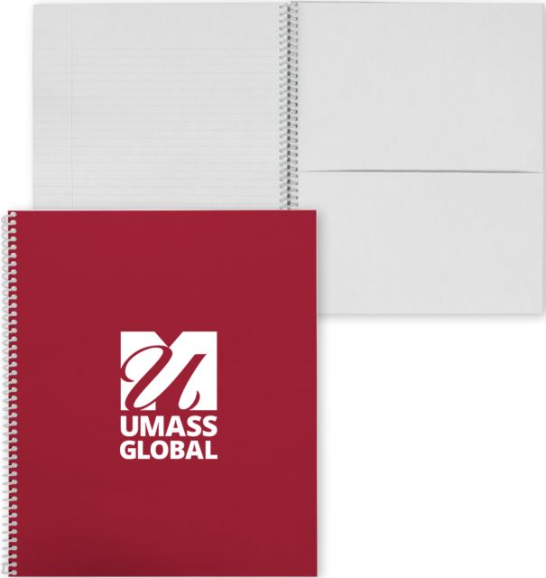 UMass Global College Spiral Notebook w/Clear Coil  UMass Global Primary Logo Stacked - ONLINE ONLY