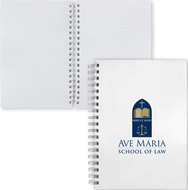 Ave Maria Law Clear 7 x 10 Spiral Journal Notebook Ave Maria School of Law Logo Stacked - ONLINE ONLY