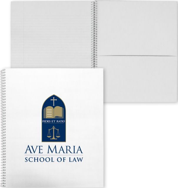 Ave Maria Law College Spiral Notebook w/Clear Coil Ave Maria School of Law Logo Stacked - ONLINE ONLY