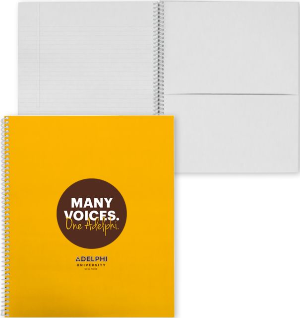 Adelphi College Spiral Notebook w/Clear Coil Many Voices One Adelphi -ONLINE ONLY