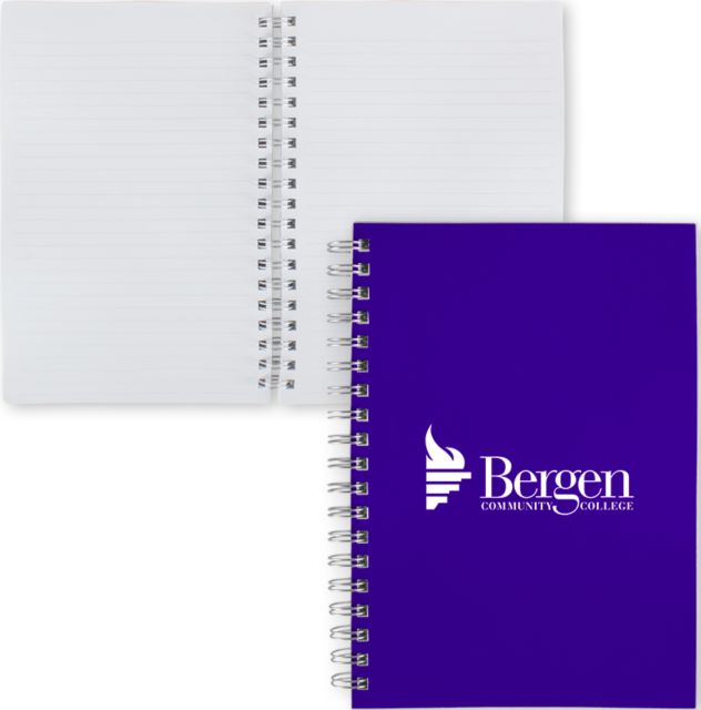 Bergen CC Clear 7 x 10 Spiral Journal Notebook Bergen Community College Wordmark - ONLINE ONLY
