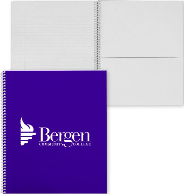 Bergen CC College Spiral Notebook w/Clear Coil Bergen Community College Wordmark - ONLINE ONLY