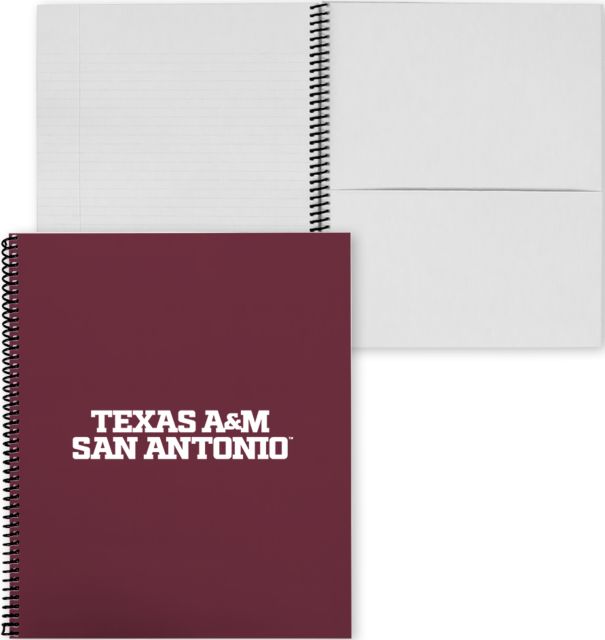 Texas A&M San Antonio College Spiral Notebook w/Black Coil Texas A&M San Antonio Wordmark - ONLINE ONLY