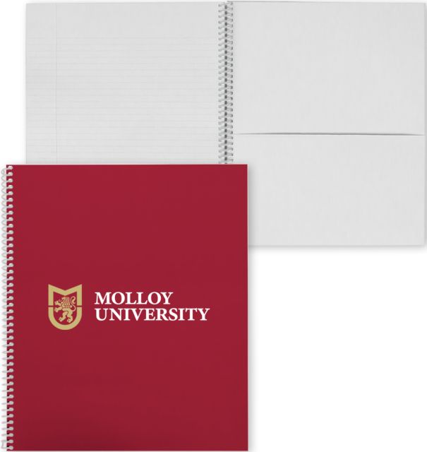 Molloy University College Spiral Notebook w/Clear Coil Molloy University Wordmark - ONLINE ONLY