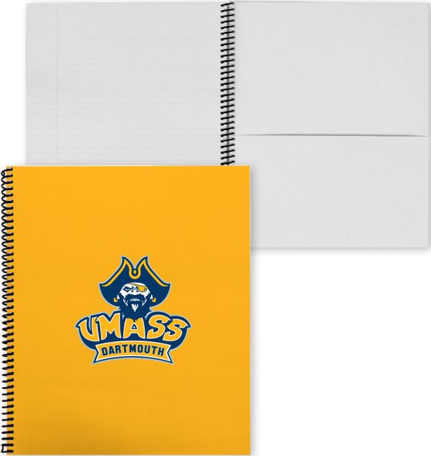 UMass Dartmouth College Spiral Notebook w/Black Coil UMass Dartmouth Spirit Mark - ONLINE ONLY