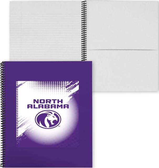 North Alabama College Spiral Notebook w/Coil UNA Lion Design - ONLINE ONLY