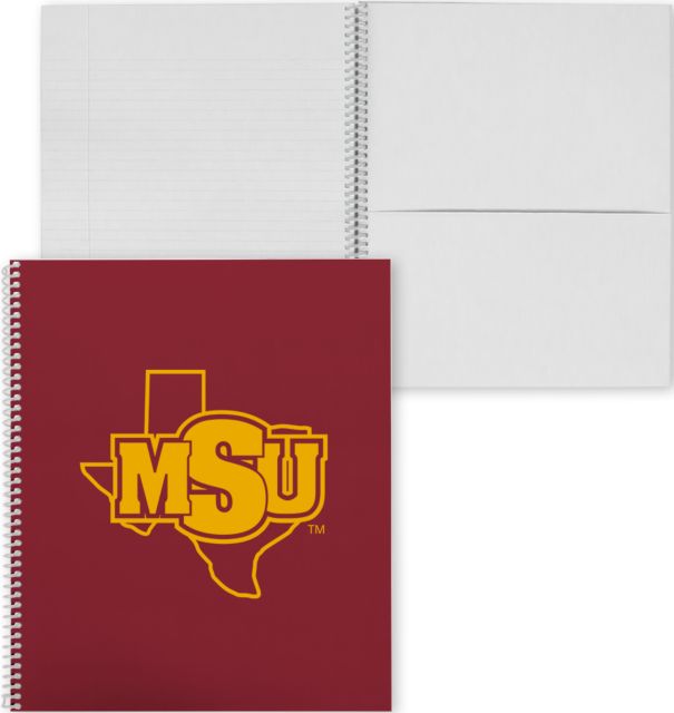 Midwestern State College Spiral Notebook w/Black Coil MSU Gradient Blocks - ONLINE ONLY