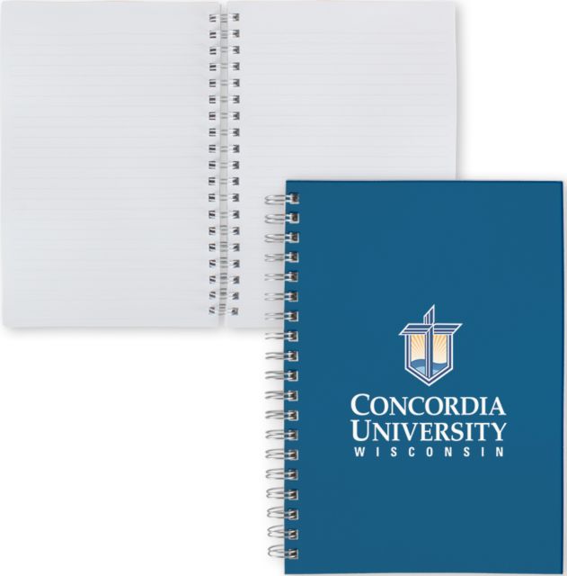 Concordia WI Clear 7 x 10 Spiral Journal Notebook CUW Mark Stacked Centered - ONLINE ONLY