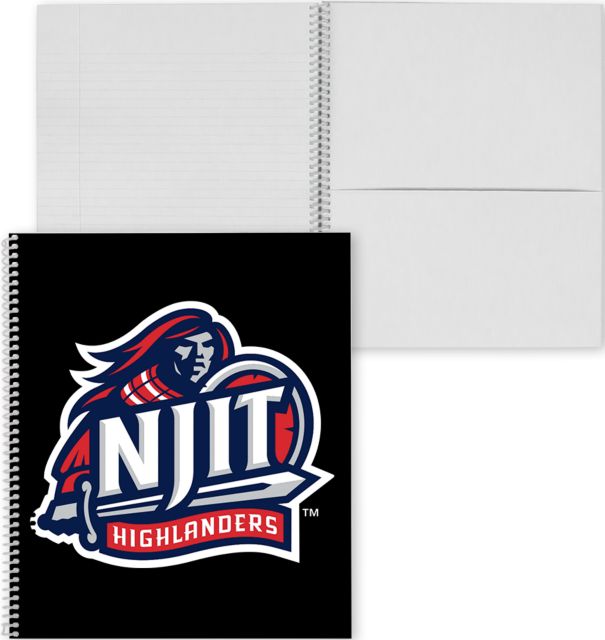 NJIT College Spiral Notebook w/Clear Coil NJIT Highlanders Mascot Mark - ONLINE ONLY