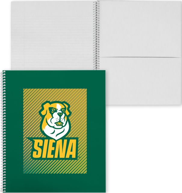 Siena University Spiral Notebook w/Clear Coil Siena Athletic Mark over Line Gradient - ONLINE ONLY
