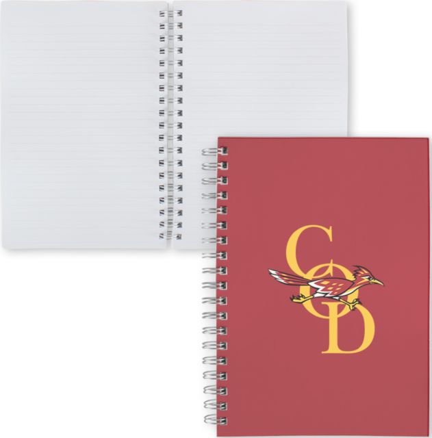 College of the Desert Clear 7 x 10 Spiral Journal Notebook COD with Roadrunner - ONLINE ONLY