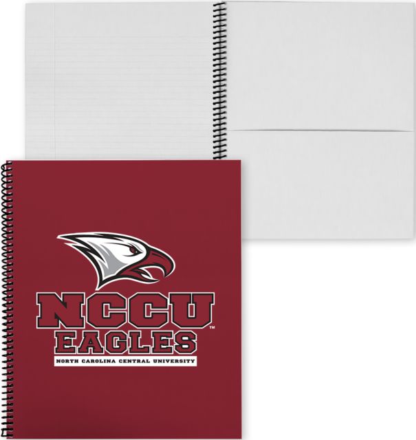 North Carolina Central College Spiral Notebook w/Black Coil NCCU Eagle Head Athletics Mark - ONLINE ONLY