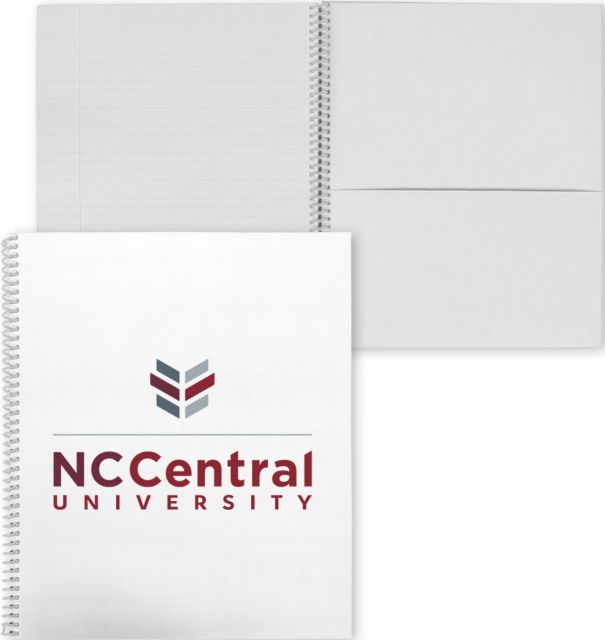 North Carolina Central College Spiral Notebook w/Clear Coil NC Central University Mark Stacked with Tagline - ONLINE ONLY