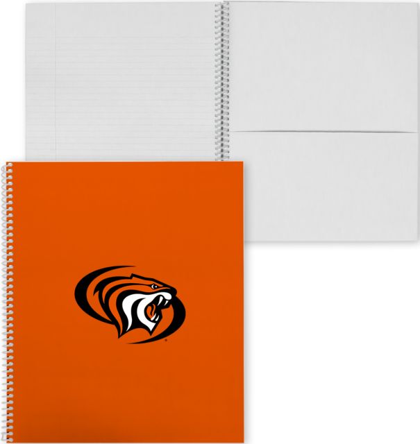 Pacific Tigers College Spiral Notebook w/Clear Coil Pacific Powercat Primary Mark - ONLINE ONLY