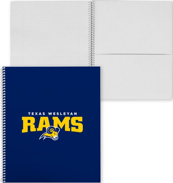 Texas Wesleyan College Spiral Notebook w/Clear Coil Primary Mark - ONLINE ONLY
