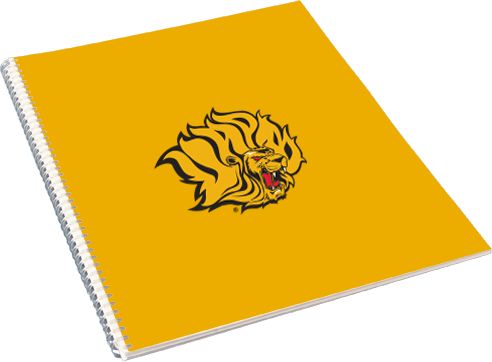 Arkansas Pine Bluff College Spiral Notebook w/Clear Coil Golden Lion Head - ONLINE ONLY