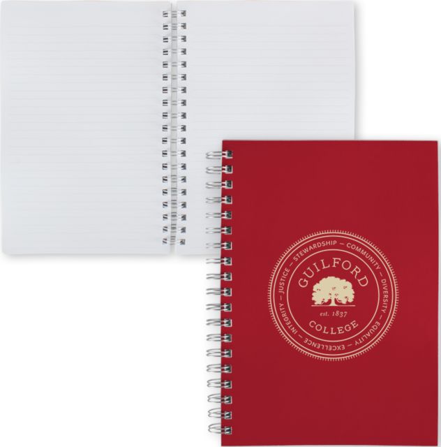 Guilford College Clear 7 x 10 Spiral Journal Notebook Guilford College Full Emblem - ONLINE ONLY
