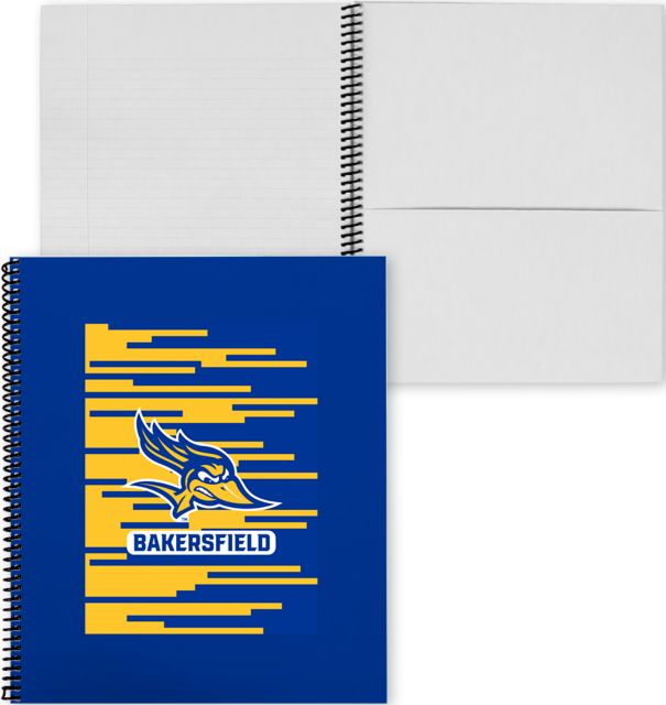 Cal State Bakersfield College Spiral Notebook w/Black Coil Pattern Artwork - ONLINE ONLY