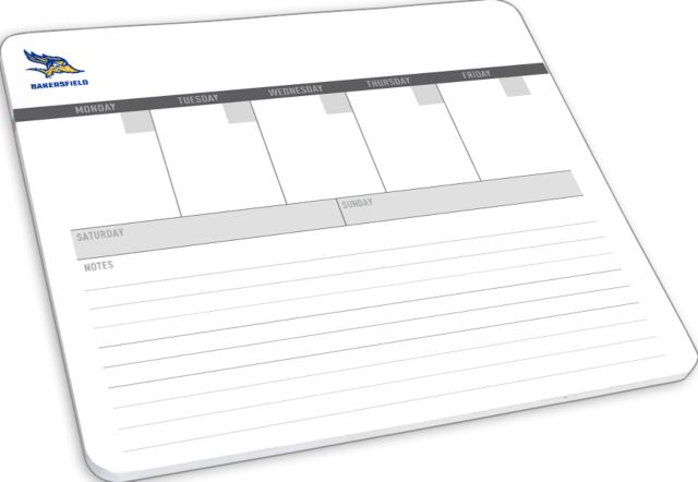Cal State Bakersfield Mousepad/Week At A Glance Note Pad Mascot Bakersfield - ONLINE ONLY