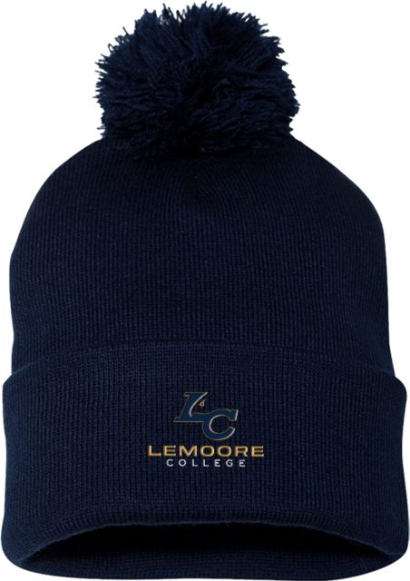 WHC Lemoore Sportsman Pom Pom Cuffed Beanie Lemoore College Logo Vertical - ONLINE ONLY