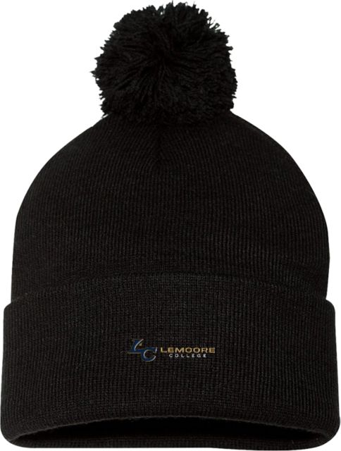 WHC Lemoore Sportsman Pom Pom Cuffed Beanie Lemoore College Logo Horizontal - ONLINE ONLY