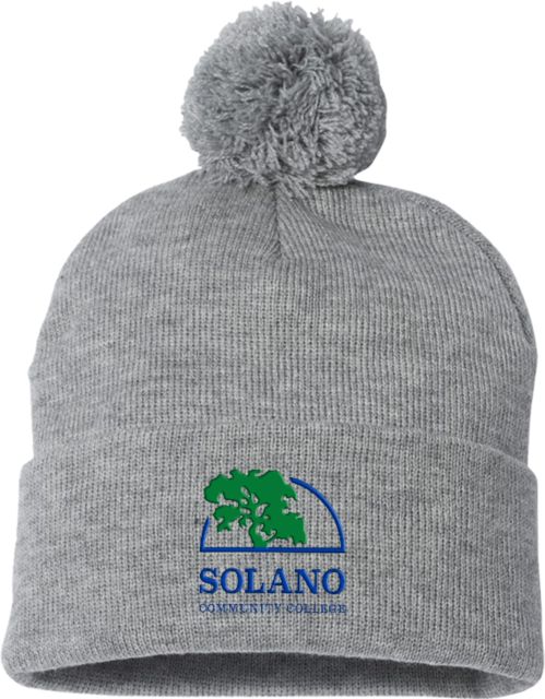 Solano Sportsman Pom Pom Cuffed Beanie Solano Community College Institutional Mark - ONLINE ONLY