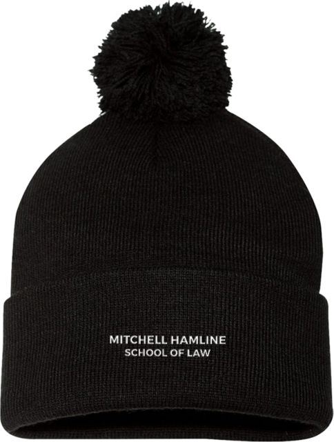 Mitchell Hamline Sportsman Pom Pom Cuffed Beanie Mitchell Hamline School of Law Flat Wordmark - ONLINE ONLY