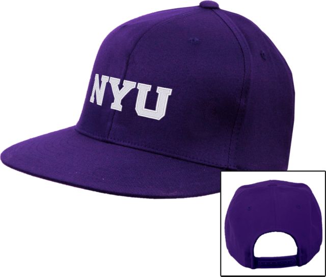 NYU Twill Flat Bill Snapback Hat Primary Mark - ONLINE ONLY