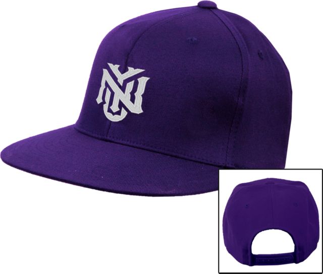 NYU Twill Flat Bill Snapback Hat NYU Monogram - ONLINE ONLY
