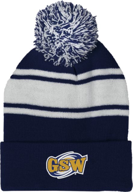 GSW State Two Tone Knit Pom Beanie w/Cuff GSW Athletics Mark - ONLINE ONLY
