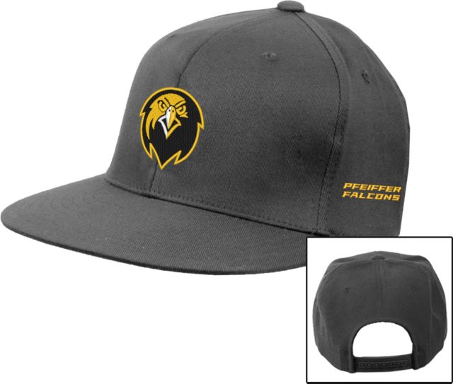 Pfeiffer Flat Bill Snapback Hat Pfeiffer Athletics Mascot Logo - ONLINE ONLY