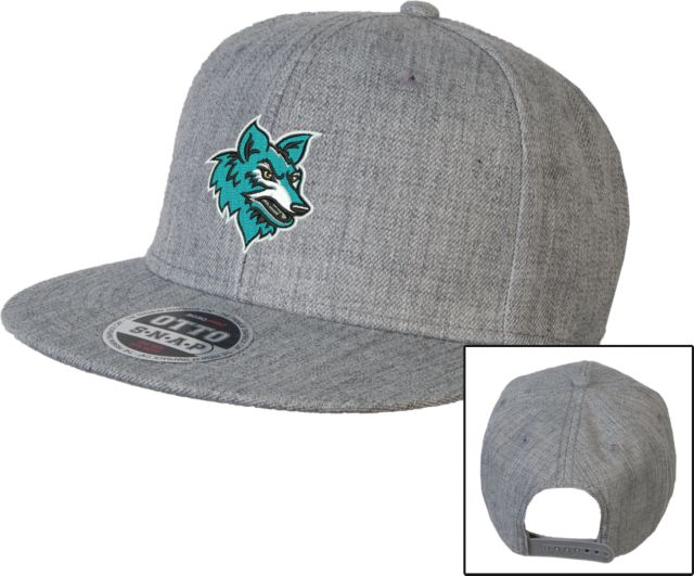 Chandler Gilbert Wool Blend Flat Bill Snapback Hat Coyote Head Embroidery - ONLINE ONLY