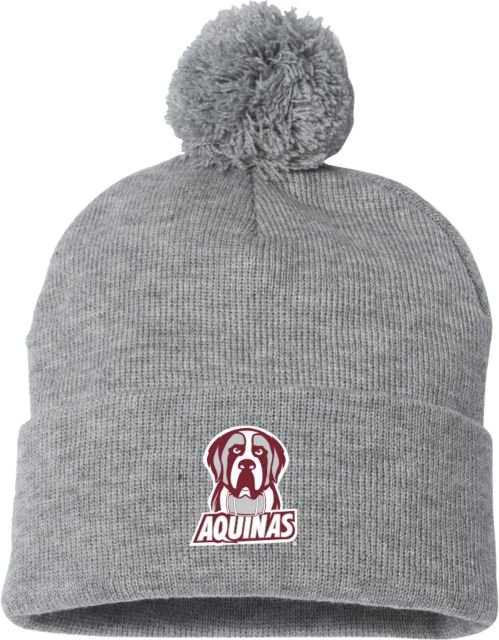 Aquinas College Sportsman Pom Pom Cuffed Beanie Athletic Aquinas Mascot - ONLINE ONLY