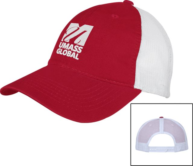 UMass Global Mesh Back Unstructured Low Profile Hat  UMass Global Primary Logo Stacked - ONLINE ONLY