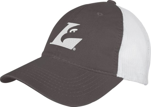 Wisconsin La Crosse Charcoal/White Mesh Back Unstructured Low Profile Hat Eagle L EMB - ONLINE ONLY