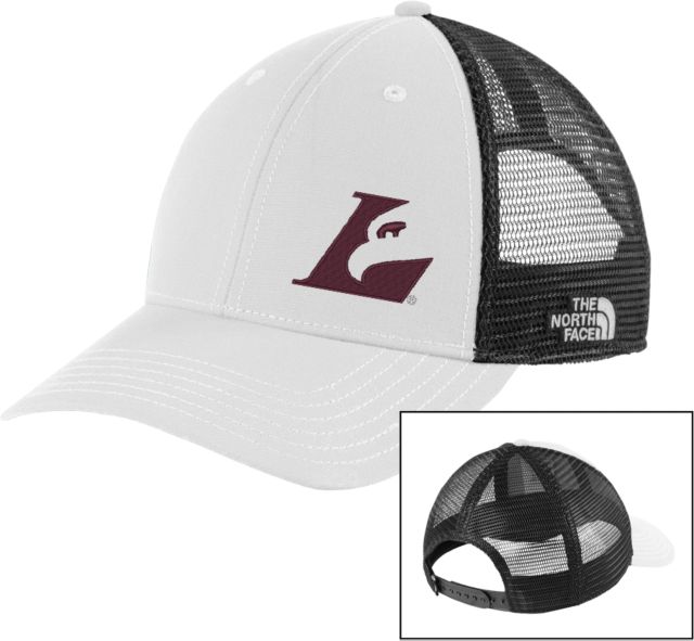 Wisconsin La Crosse The North Face Vintage White/Grey Ultimate Trucker Hat Eagle L EMB - ONLINE ONLY
