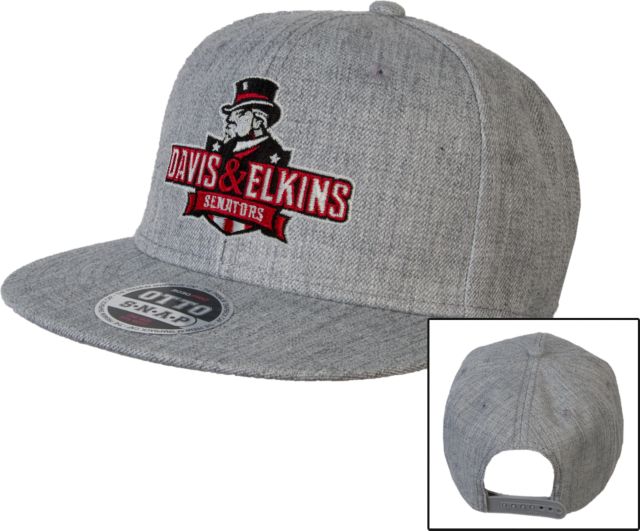 Davis & Elkins Wool Blend Flat Bill Snapback Hat Primary Mark - ONLINE ONLY