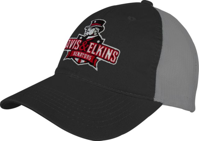 Davis & Elkins Black/Charcoal Mesh Back Unstructured Low Profile Hat Primary Mark - ONLINE ONLY