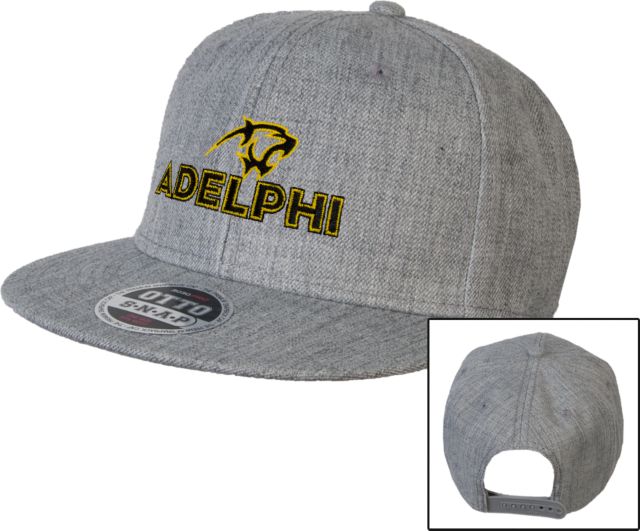 Adelphi Wool Blend Flat Bill Snapback Hat Adelphi with Panther Head - ONLINE ONLY