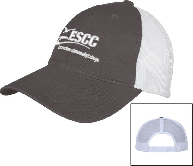 ESCC Black/Charcoal Mesh Back Unstructured Low Profile Hat ESCC Emb. - ONLINE ONLY