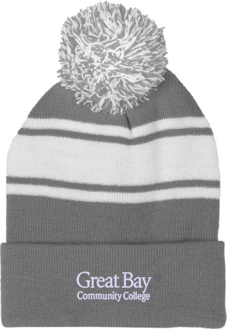 Great Bay CC Two Tone Knit Pom Beanie w/Cuff Great Bay Community College - ONLINE ONLY